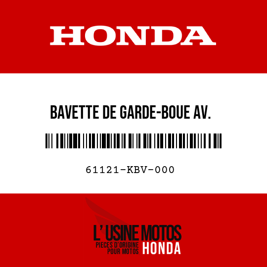 image de 61121-KBV-000 BAVETTE DE GARDE-BOUE AV.