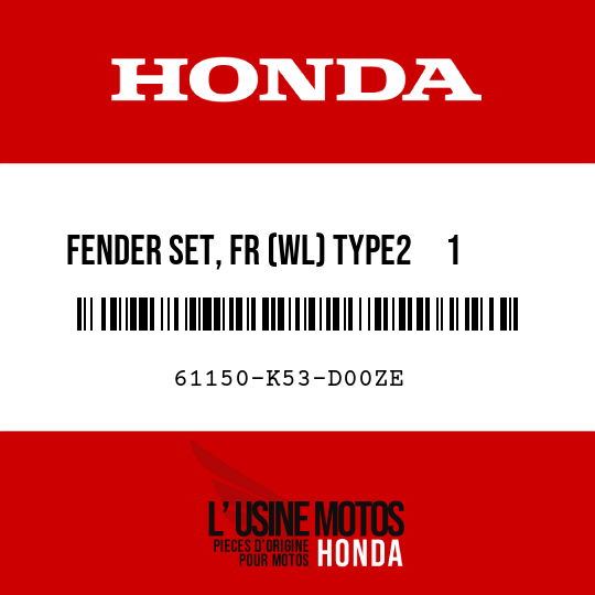 image de 61150-K53-D00ZE FENDER SET, FR (WL) TYPE2     1 (TYPE2     1 )