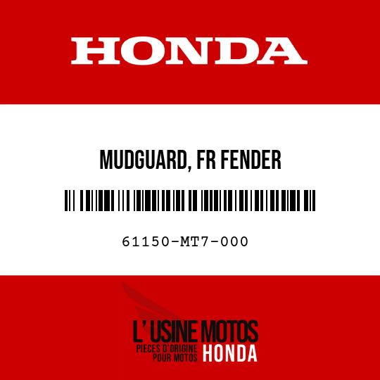 image de 61150-MT7-000 MUDGUARD, FR FENDER