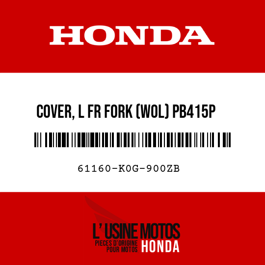 image de 61160-K0G-900ZB COVER, L FR FORK (WOL) PB415P (PB415P PEARL NILTAVA BLUE)