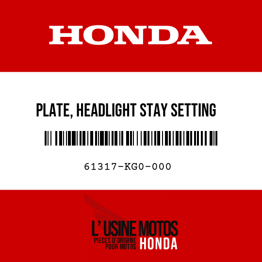 image de 61317-KG0-000 PLATE, HEADLIGHT STAY SETTING