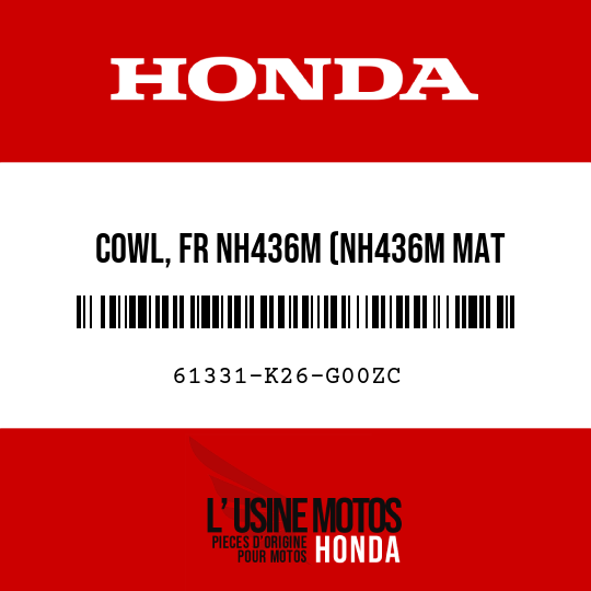 image de 61331-K26-G00ZC COWL, FR NH436M (NH436M MAT GUNPOWDER BLACK METALLIC)