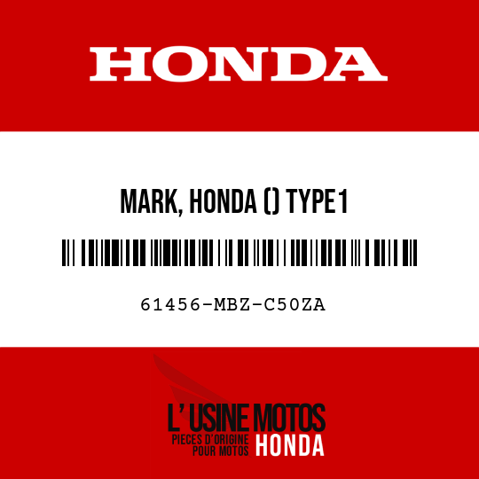 image de 61456-MBZ-C50ZA MARK, HONDA () TYPE1