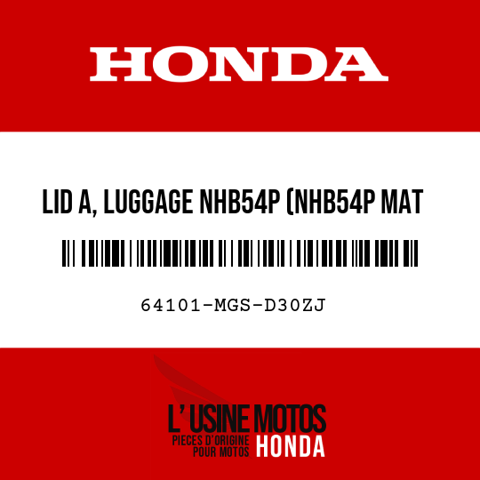 image de 64101-MGS-D30ZJ LID A, LUGGAGE NHB54P (NHB54P MAT PEARL GLARE WHITE)