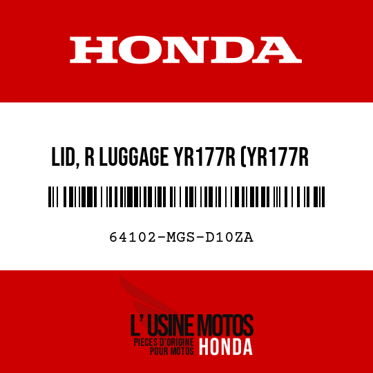 image de 64102-MGS-D10ZA LID, R LUGGAGE YR177R (YR177R THUNDER ORANGE)