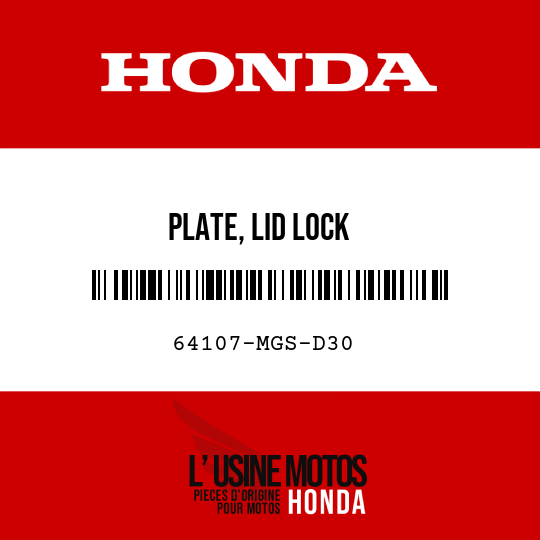 image de 64107-MGS-D30 PLATE, LID LOCK