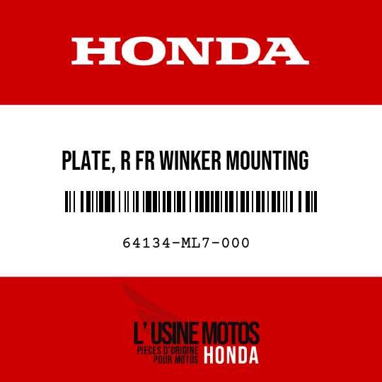 image de 64134-ML7-000 PLATE, R FR WINKER MOUNTING