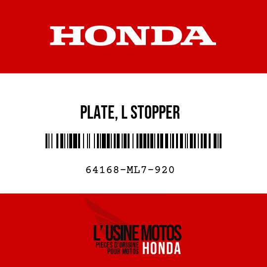 image de 64168-ML7-920 PLATE, L STOPPER