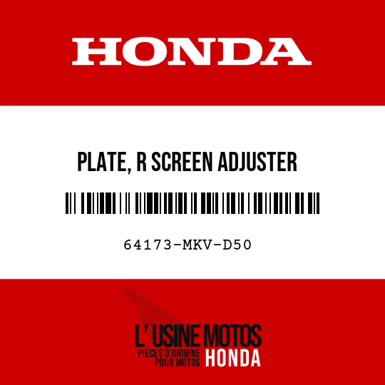 image de 64173-MKV-D50 PLATE, R SCREEN ADJUSTER