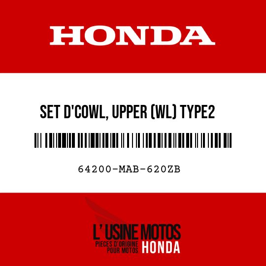 image de 64200-MAB-620ZB SET D'COWL, UPPER (WL) TYPE2