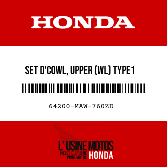 image de 64200-MAW-760ZD SET D'COWL, UPPER (WL) TYPE1