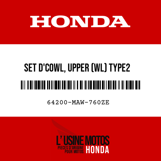 image de 64200-MAW-760ZE SET D'COWL, UPPER (WL) TYPE2