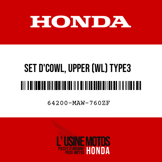 image de 64200-MAW-760ZF SET D'COWL, UPPER (WL) TYPE3