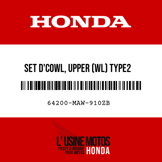image de 64200-MAW-910ZB SET D'COWL, UPPER (WL) TYPE2