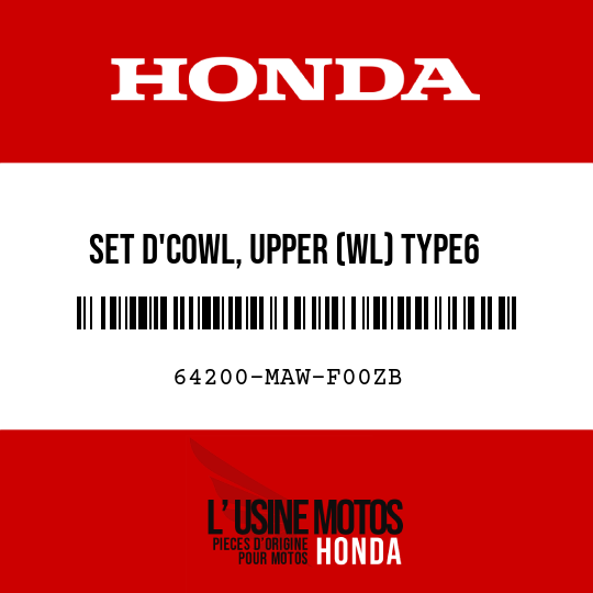 image de 64200-MAW-F00ZB SET D'COWL, UPPER (WL) TYPE6