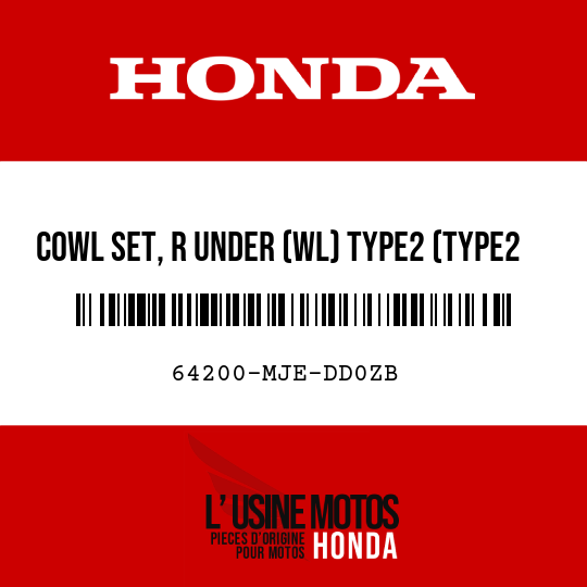 image de 64200-MJE-DD0ZB COWL SET, R UNDER (WL) TYPE2 (TYPE2 )