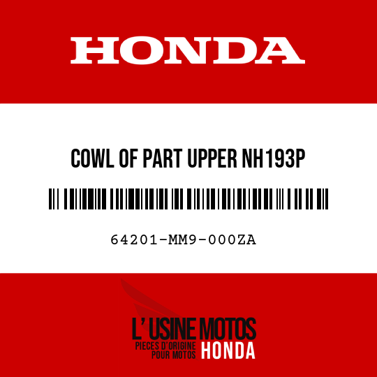 image de 64201-MM9-000ZA COWL OF PART UPPER NH193P