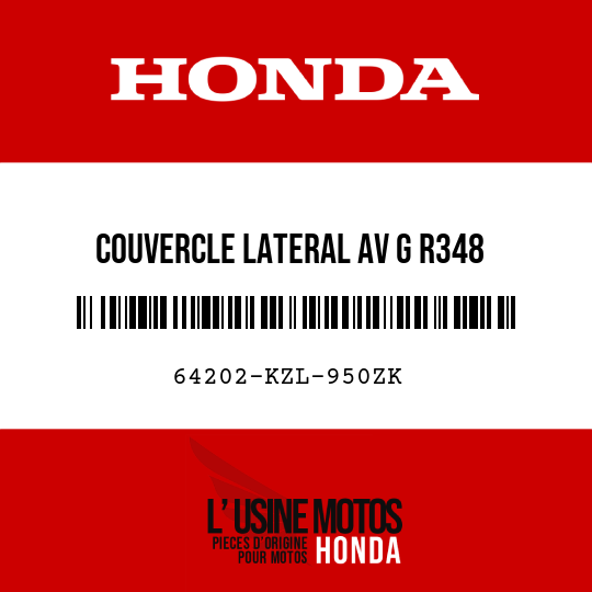 image de 64202-KZL-950ZK COUVERCLE LATERAL AV G R348