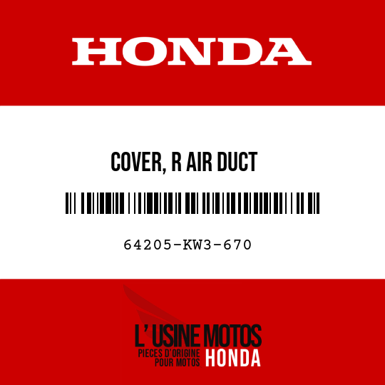 image de 64205-KW3-670 COVER, R AIR DUCT
