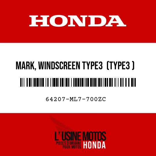 image de 64207-ML7-700ZC MARK, WINDSCREEN TYPE3  (TYPE3 )