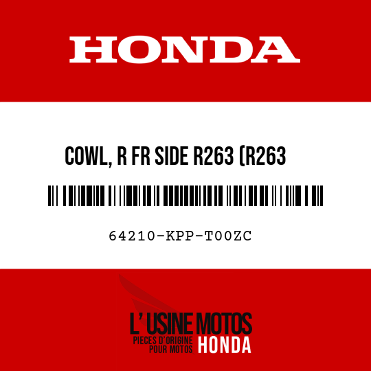 image de 64210-KPP-T00ZC COWL, R FR SIDE R263 (R263 MILLENNIUM RED)