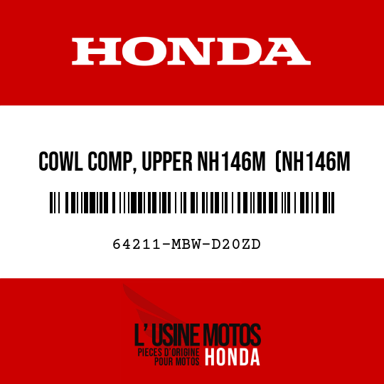 image de 64211-MBW-D20ZD COWL COMP, UPPER NH146M  (NH146M ACCURATE SILVER METALLIC)