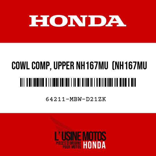 image de 64211-MBW-D21ZK COWL COMP, UPPER NH167MU  (NH167MU IRON NAIL SILVER METALLIC-U)