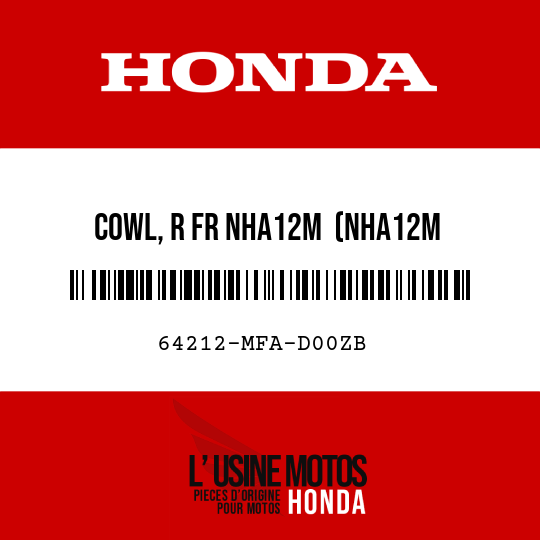 image de 64212-MFA-D00ZB COWL, R FR NHA12M  (NHA12M INTERSTELLAR BLACK METALLIC)