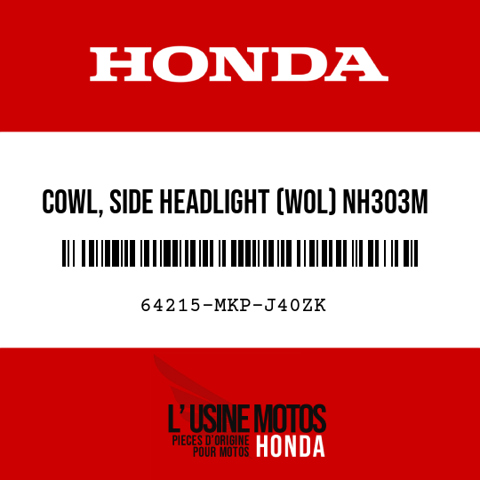 image de 64215-MKP-J40ZK COWL, SIDE HEADLIGHT (WOL) NH303M (NH303M MAT AXIS GRAY METALLIC)