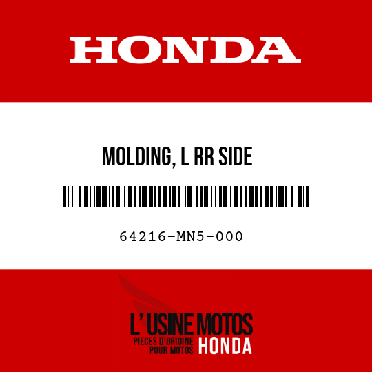 image de 64216-MN5-000 MOLDING, L RR SIDE