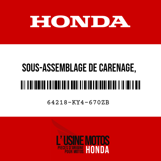 image de 64218-KY4-670ZB SOUS-ASSEMBLAGE DE CARENAGE,  CENTRAL SUPERIEUR (WL) TYPE9 