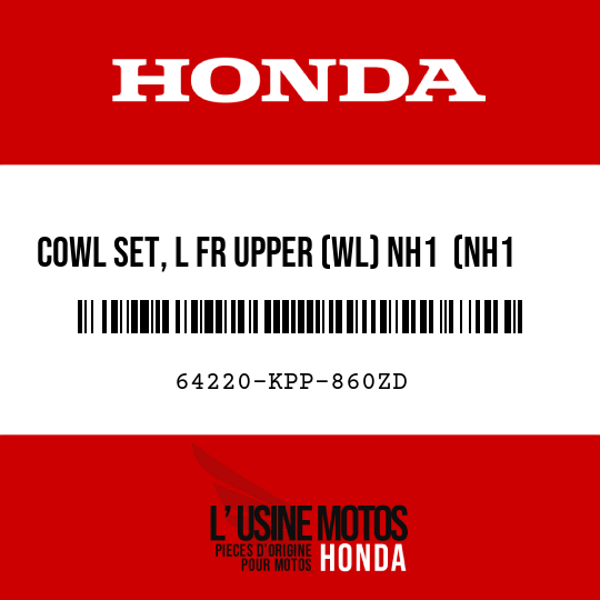 image de 64220-KPP-860ZD COWL SET, L FR UPPER (WL) NH1  (NH1 BLACK)
