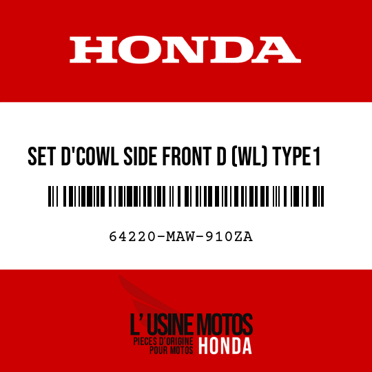 image de 64220-MAW-910ZA SET D'COWL SIDE FRONT D (WL) TYPE1