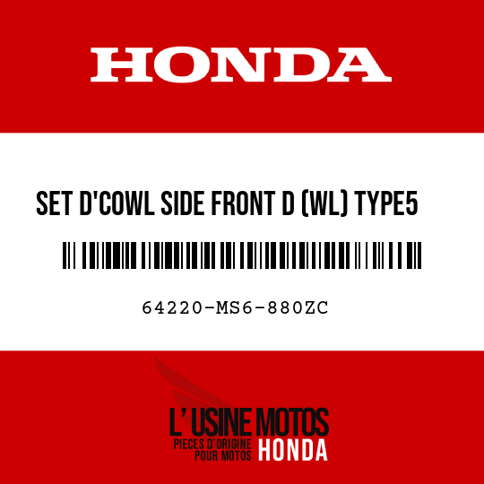 image de 64220-MS6-880ZC SET D'COWL SIDE FRONT D (WL) TYPE5