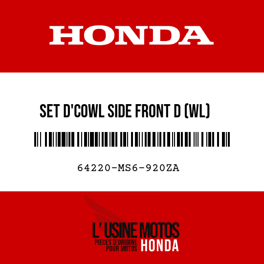 image de 64220-MS6-920ZA SET D'COWL SIDE FRONT D (WL) PB215C/TYPE1