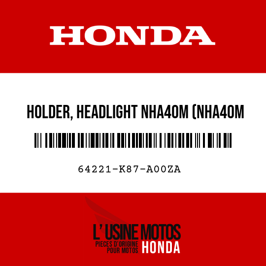 image de 64221-K87-A00ZA HOLDER, HEADLIGHT NHA40M (NHA40M MAT CRYPTON SILVER METALLIC)