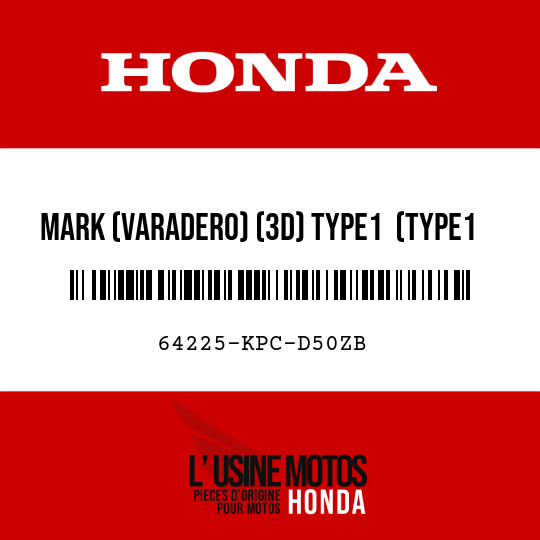 image de 64225-KPC-D50ZB MARK (VARADERO) (3D) TYPE1  (TYPE1 )