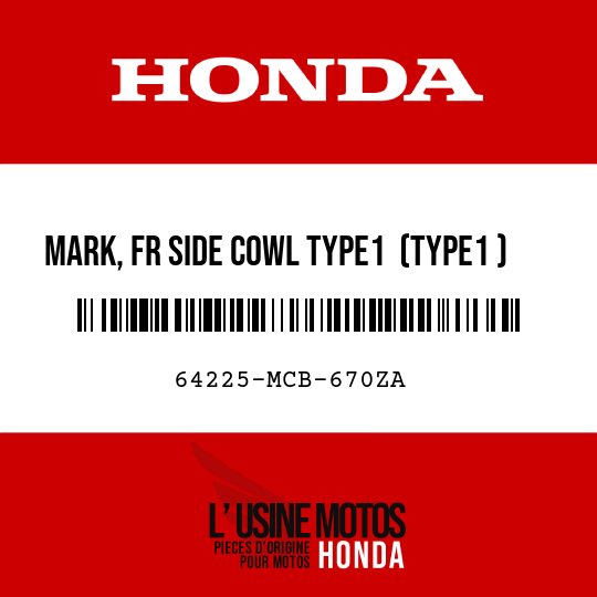 image de 64225-MCB-670ZA MARK, FR SIDE COWL TYPE1  (TYPE1 )