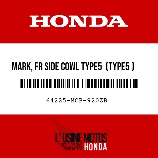 image de 64225-MCB-920ZB MARK, FR SIDE COWL TYPE5  (TYPE5 )