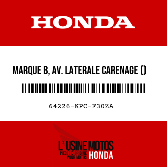 image de 64226-KPC-F30ZA MARQUE B, AV. LATERALE CARENAGE () TYPE9