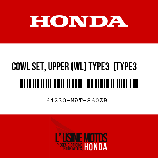 image de 64230-MAT-860ZB COWL SET, UPPER (WL) TYPE3  (TYPE3 )