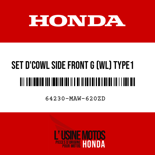 image de 64230-MAW-620ZD SET D'COWL SIDE FRONT G (WL) TYPE1 1