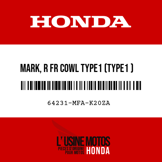 image de 64231-MFA-K20ZA MARK, R FR COWL TYPE1 (TYPE1 )