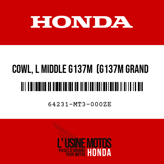 image de 64231-MT3-000ZE COWL, L MIDDLE G137M  (G137M GRAND GREEN METALLIC)