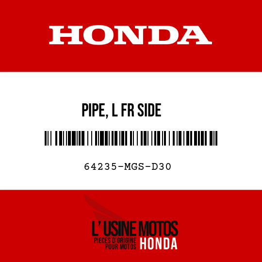 image de 64235-MGS-D30 PIPE, L FR SIDE