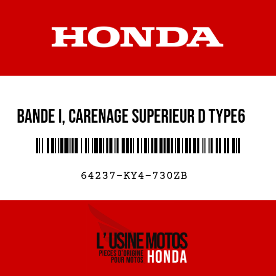 image de 64237-KY4-730ZB BANDE I, CARENAGE SUPERIEUR D TYPE6 