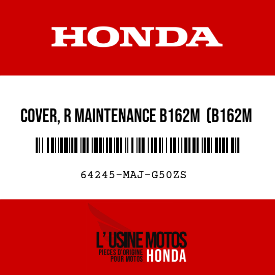 image de 64245-MAJ-G50ZS COVER, R MAINTENANCE B162M  (B162M MIDDY BLUE METALLIC)