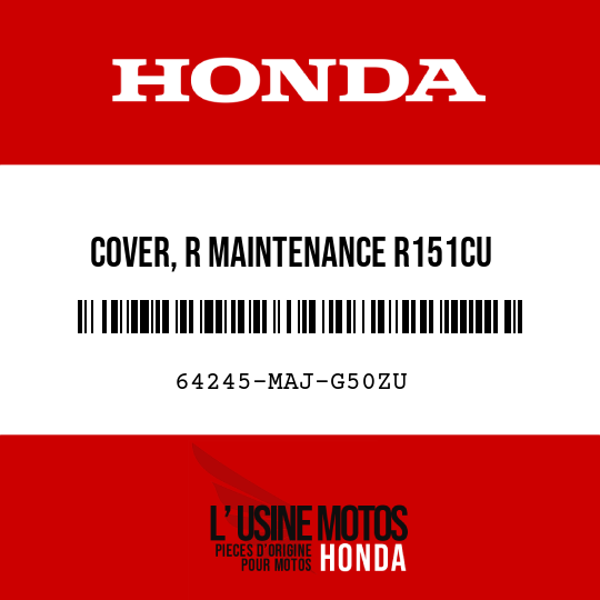 image de 64245-MAJ-G50ZU COVER, R MAINTENANCE R151CU  (R151CU CANDY GRACEFUL RED-U)