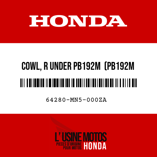 image de 64280-MN5-000ZA COWL, R UNDER PB192M  (PB192M DYNASTIC BLUE METALLIC)