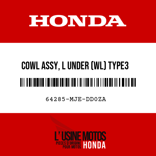 image de 64285-MJE-DD0ZA COWL ASSY, L UNDER (WL) TYPE3 (TYPE3 )